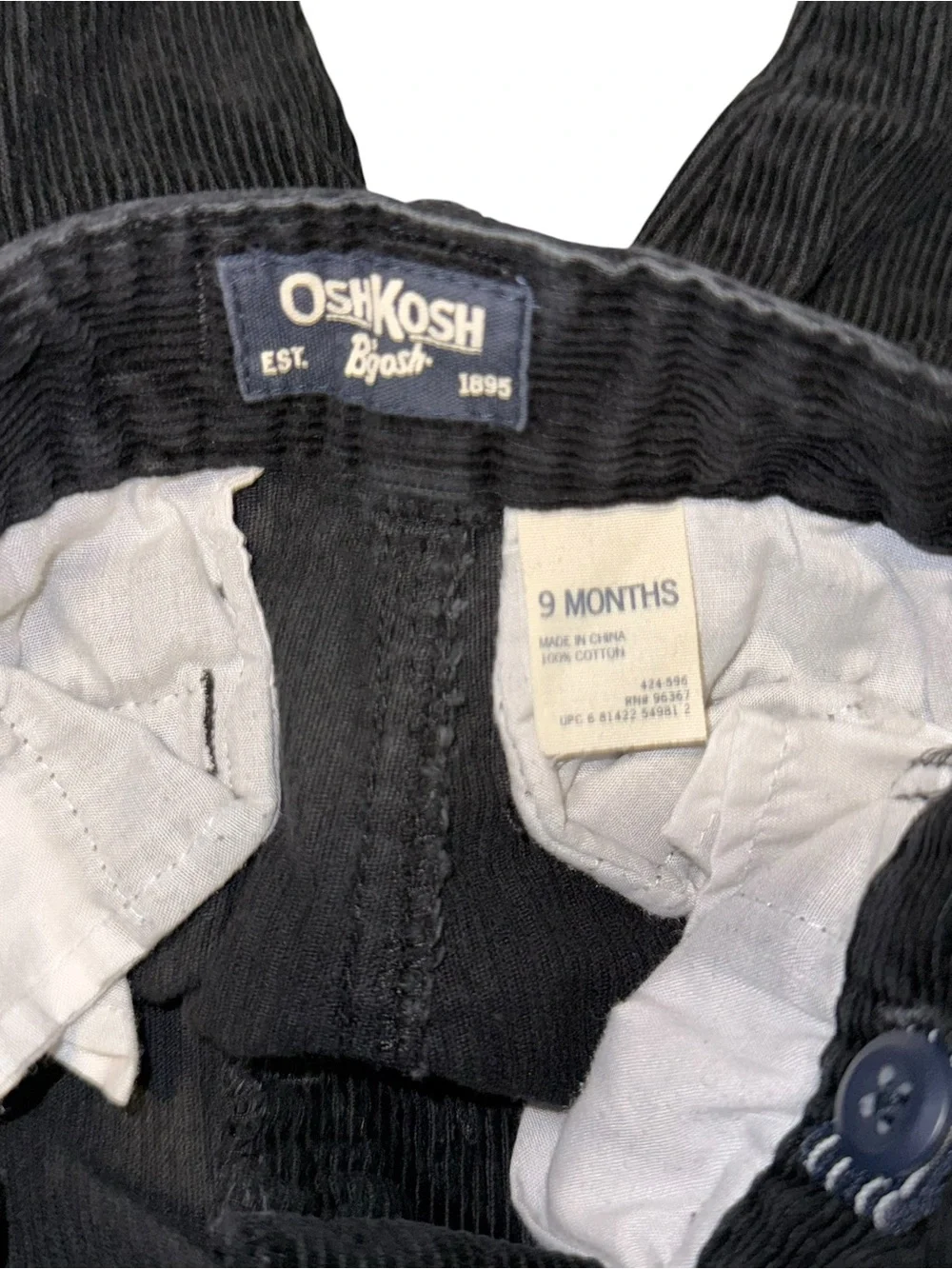 OshKosh B'gosh Baby Corduroy Black Pants